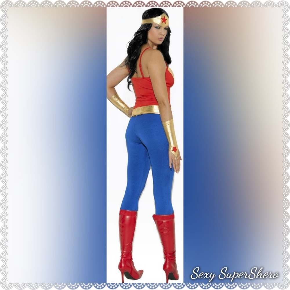 🎃SALE!🌟Wonder Woman Sexy SuperShero 5pc Costume set! - Picture 4 of 8